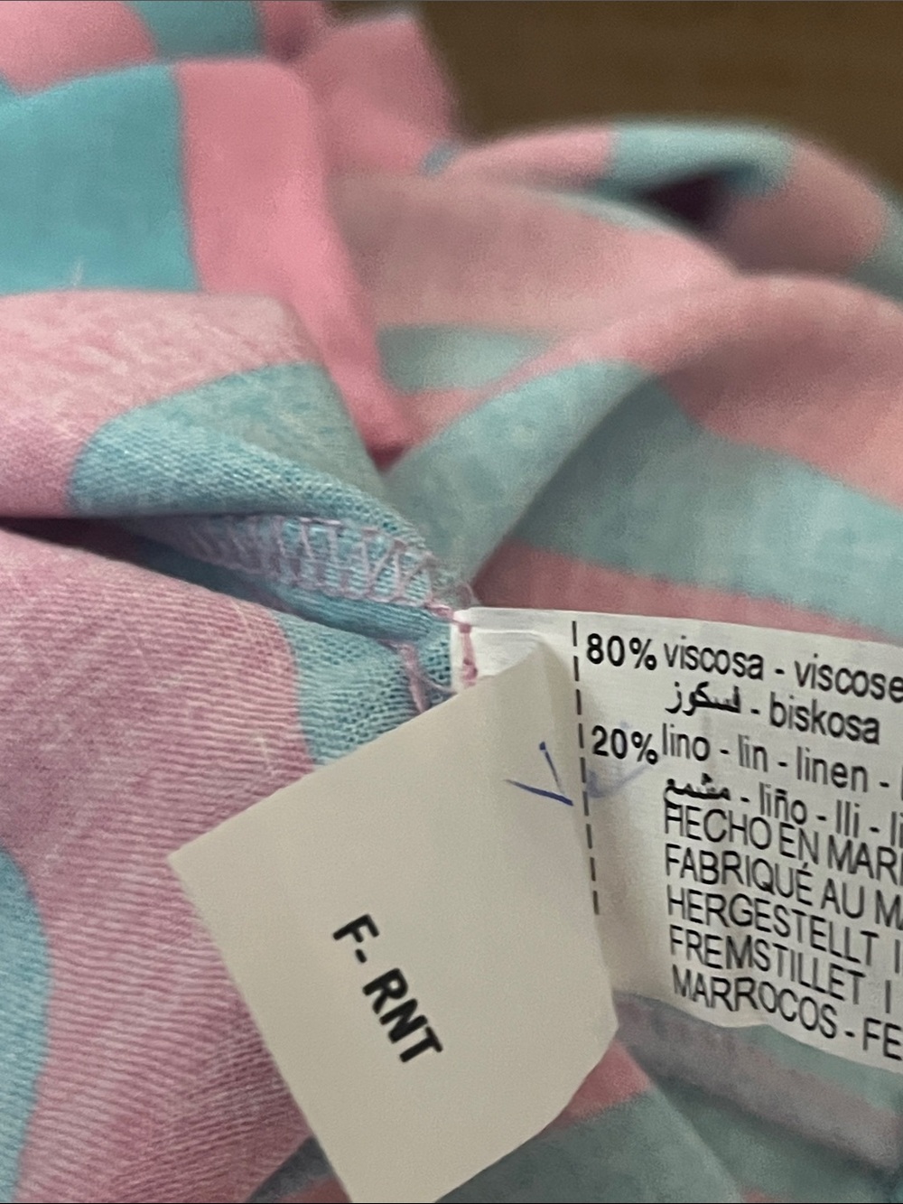 Zara Linen Blend Relaxed Vertical Stripe Button-Down in Pink and Teal Size XL - Picture 6 of 7
